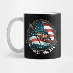Vintage Usa Flag Fathers Day Fishing Reel Cool Mug